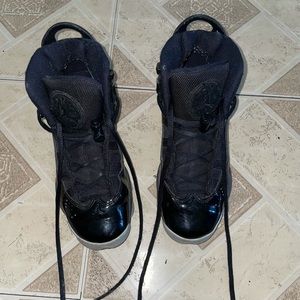 Black Air Jordans with Buckle and Zippers